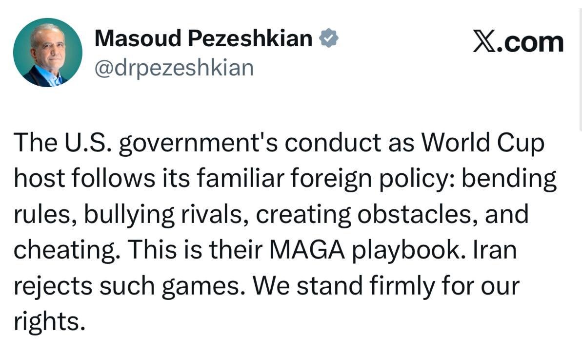 پیام توئیتری پزشکیان