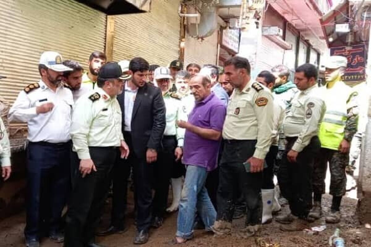 سیل امامزاده داوود فرماندهان فراجا را دور هم جمع کرد+ عکس و ویدئو
