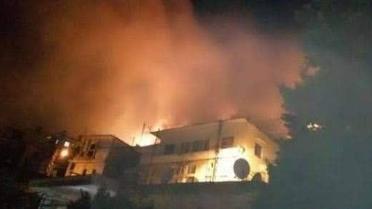 آتش‌سوزی گسترده در یک منطقه صعب‌العبور در لبنان