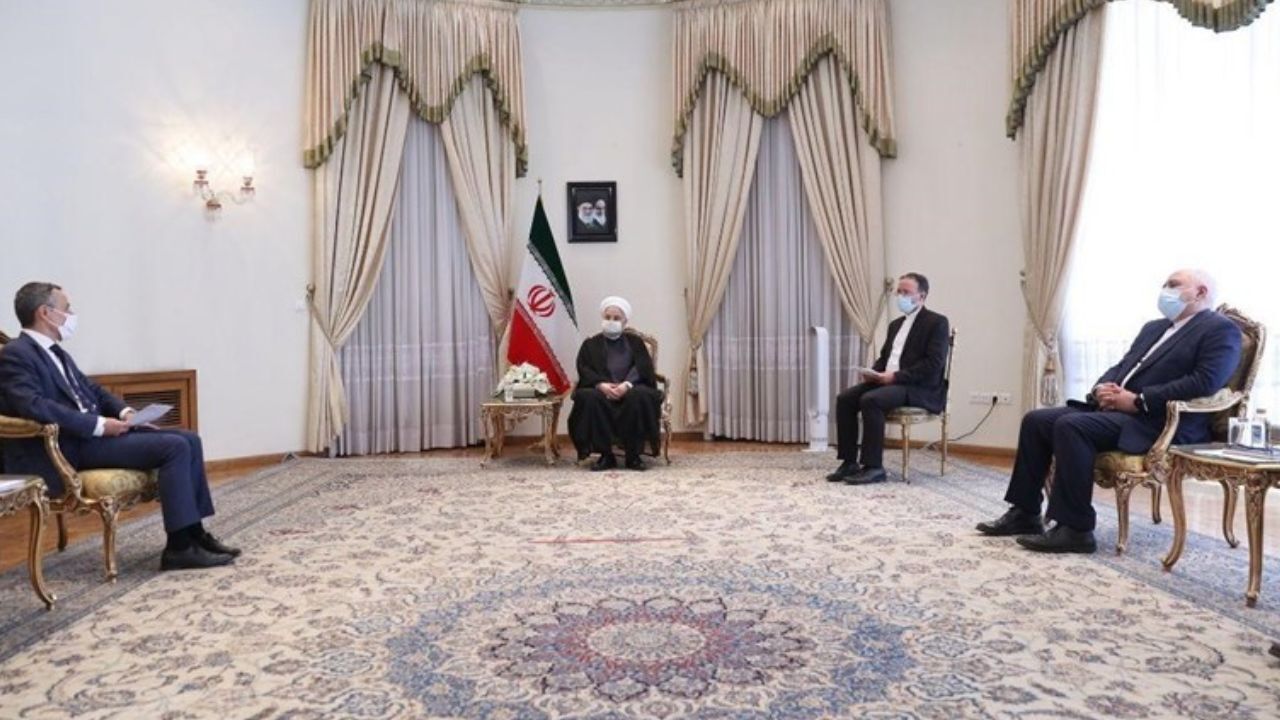 حضور معنی‌دار ظریف در دیدار روحانی با وزیرخارجه سوئیس
