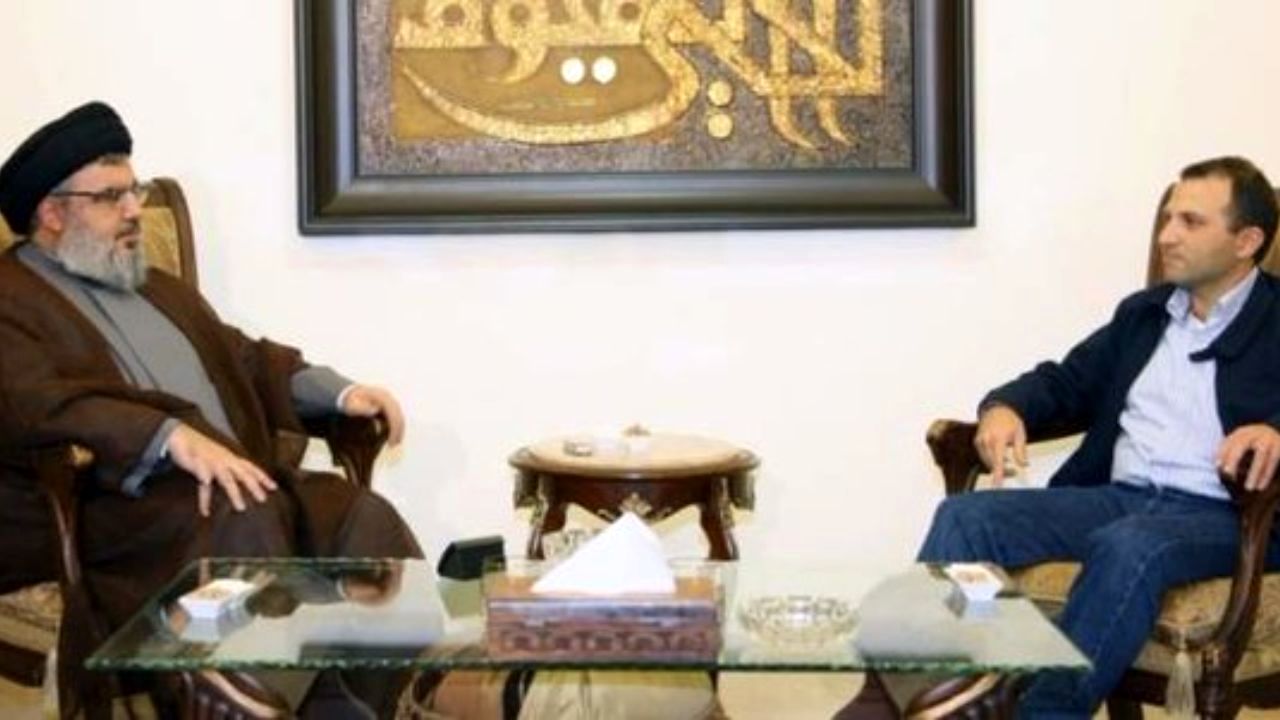 دیدار مجازی سید حسن نصرالله و جبران باسیل
