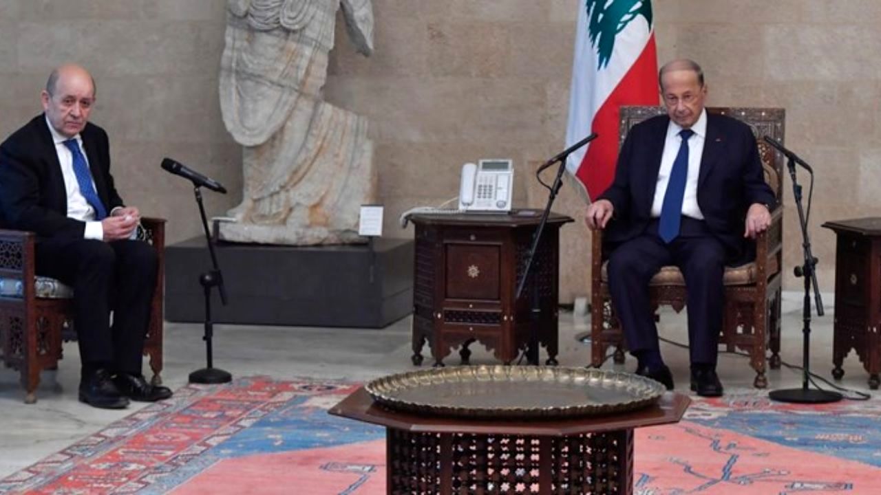 وزیر خارجه فرانسه با رئیس‌جمهور لبنان دیدار کرد