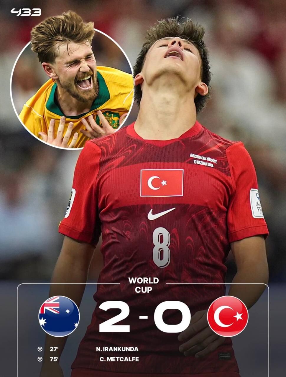 جام جهانی 2026؛ سومین شگفتی جام را استرالیا رقم زد/ نسل پرستاره ترکیه با شکست استارت زد