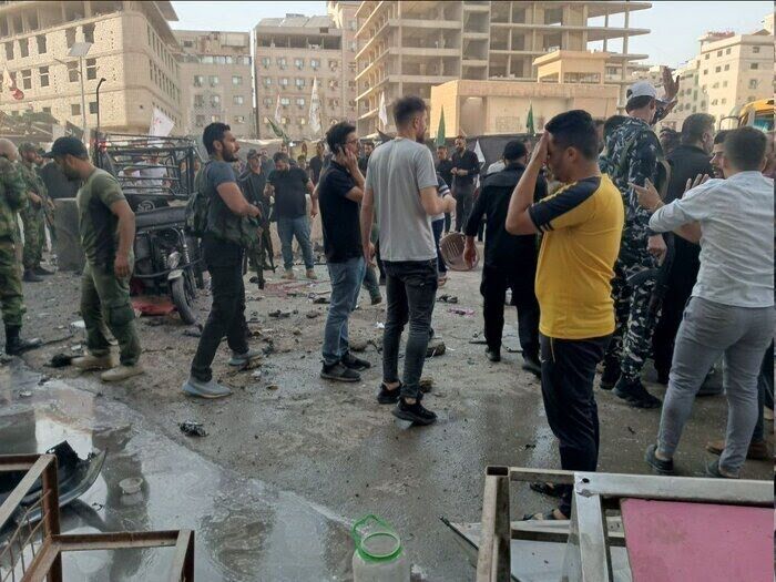 انفجار در نزدیکی اقامتگاه رئیس‌جمهور فرانسه در دمشق+ فیلم