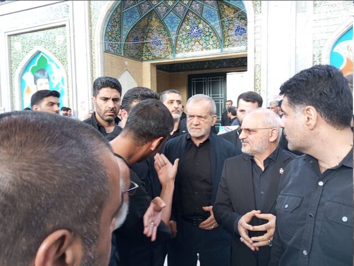 حضور پزشکیان در مراسم گرامیداشت فرماندهان شهید قرارگاه خاتم الانبیاء