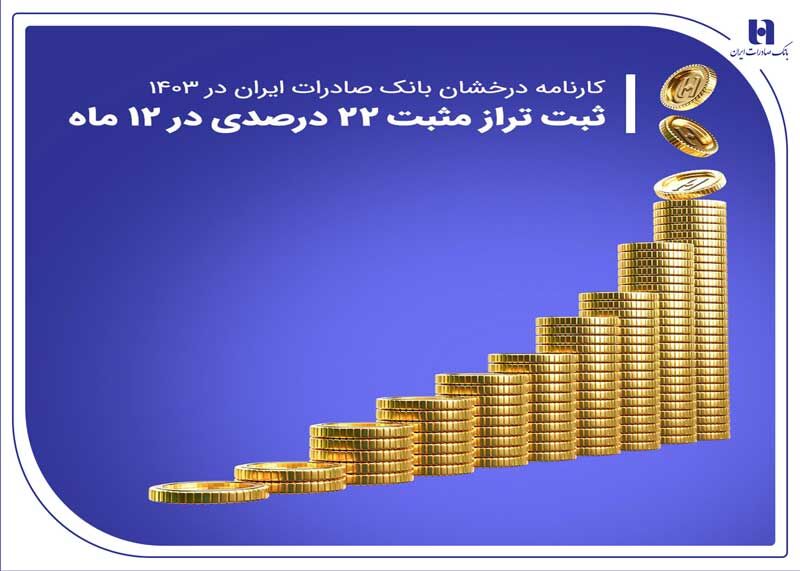 کارنامه درخشان بانک صادرات ایران در ۱۴۰۳ / ثبت تراز مثبت 22 درصدی در 12 ماه

